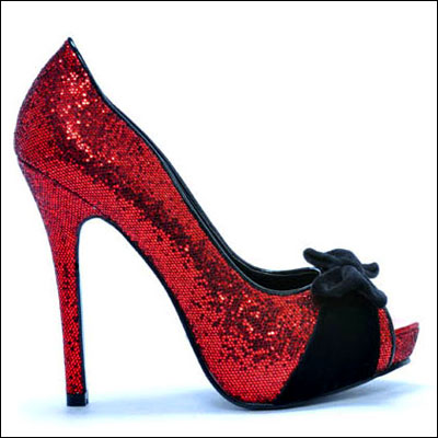 Sparkly Heels on Ellie Red Glitter Heels
